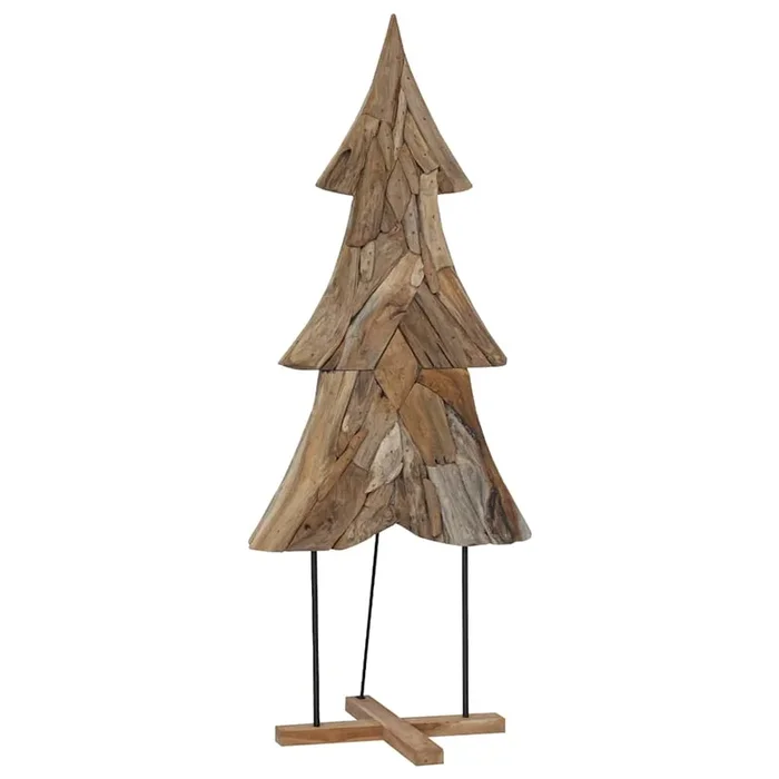 vidaXL Árbol de Navidad Marrón 180 cm Madera de teca maciza (2)