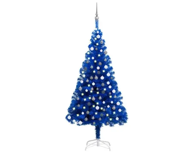 vidaXL árbol de navidad preiluminado con luces y bolas azul 120 cm | Brico Depôt Bestseller