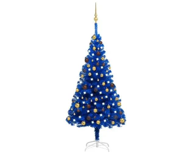 vidaXL árbol de navidad preiluminado con luces y bolas azul 150 cm | Brico Depôt Reso Gratuito