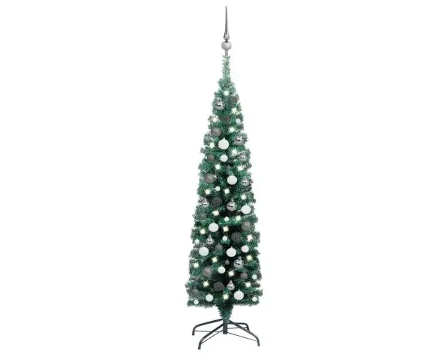 vidaXL árbol de navidad preiluminado con luces y bolas verde 150 cm | Brico Depôt Ultimissimo Modello