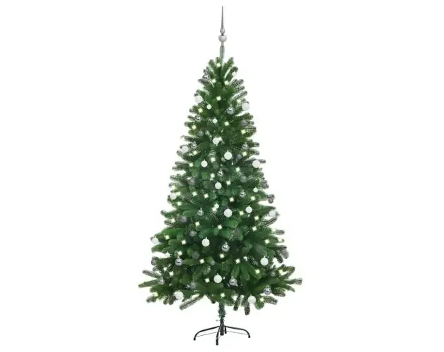 vidaXL árbol de navidad preiluminado con luces y bolas verde 180 cm | Brico Depôt Ordina Subito