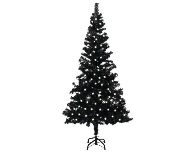 vidaXL árbol de navidad preiluminado con luces y soporte negro 240 cm | Brico Depôt Reso Gratuito
