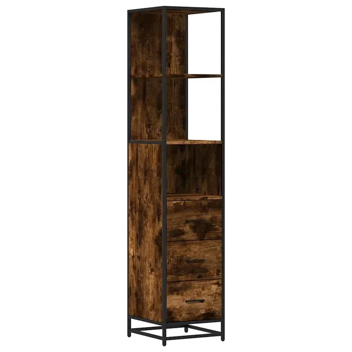 vidaXL Armario baño madera contrachapada roble ahumado 35×37,5×166 cm