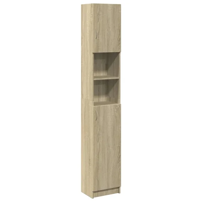 vidaXL Armario baño madera de ingeniería color roble 32×25,5×190 cm