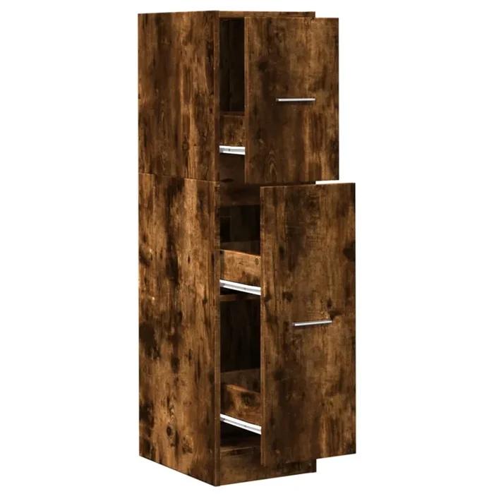 vidaXL Armario botiquín madera ingeniería roble ahumado 30x41x118 cm