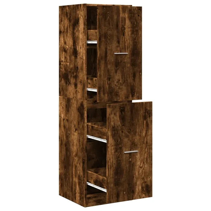 vidaXL Armario botiquín madera ingeniería roble ahumado 40x41x144,5 cm