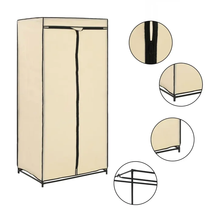 vidaXL Armario color crema 75x50x160 cm