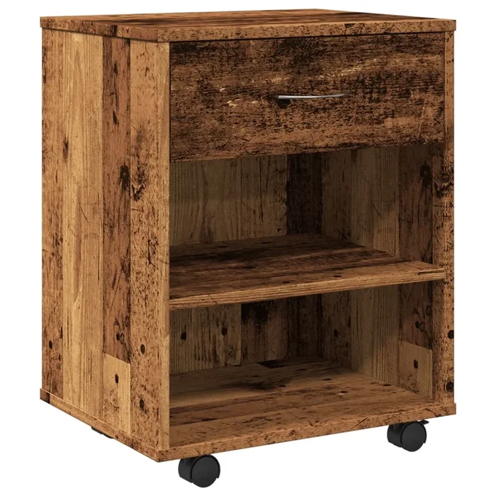vidaXL Armario con ruedas madera de ingeniería envejecida 46x36x59 cm