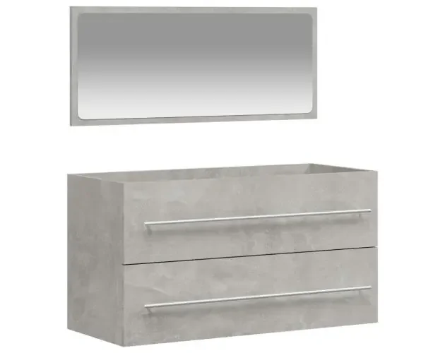 vidaXL armario de baño con espejo madera de ingeniería gris hormigón | Brico Depôt Originale