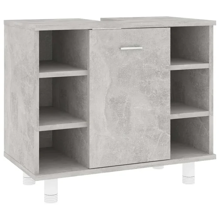 vidaXL Armario de baño contrachapada gris hormigón 60x32x53,5 cm