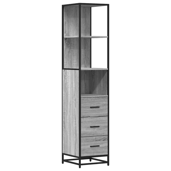 vidaXL Armario de baño madera contrachapada gris sonoma 35×37,5×166 cm
