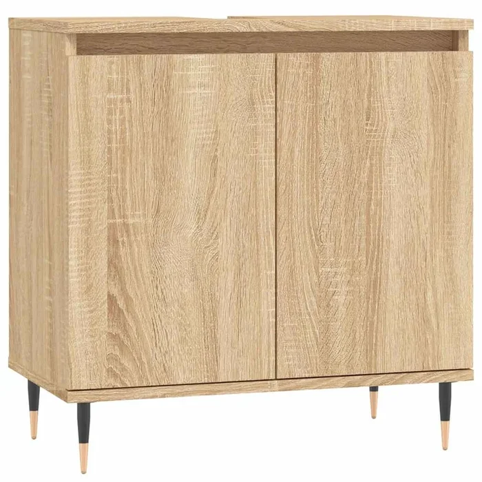 vidaXL Armario de baño madera de ingeniería roble Sonoma 58x33x60 cm (5)
