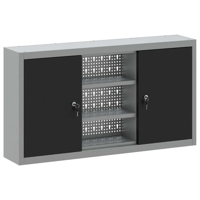 vidaXL Armario de Herramientas Negro y gris 100 x 20 x 55 cm