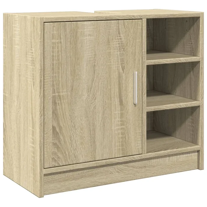 vidaXL Armario de lavabo madera de ingeniería roble Sonoma 63x29x55 cm (2)