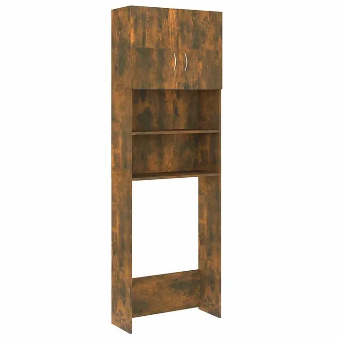 vidaXL Armario de lavadora color roble ahumado 64×25,5×190 cm (2)