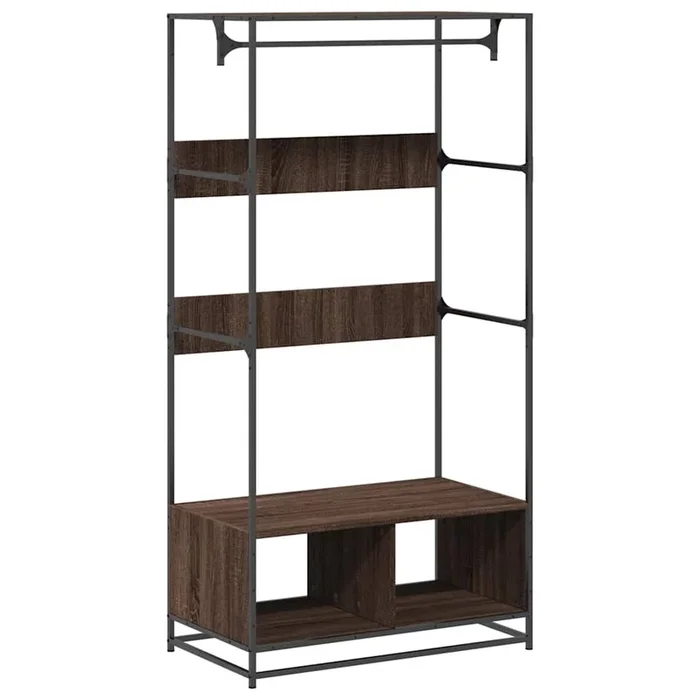 vidaXL Armario de madera de ingeniería marrón roble 90x50x180 cm (2)