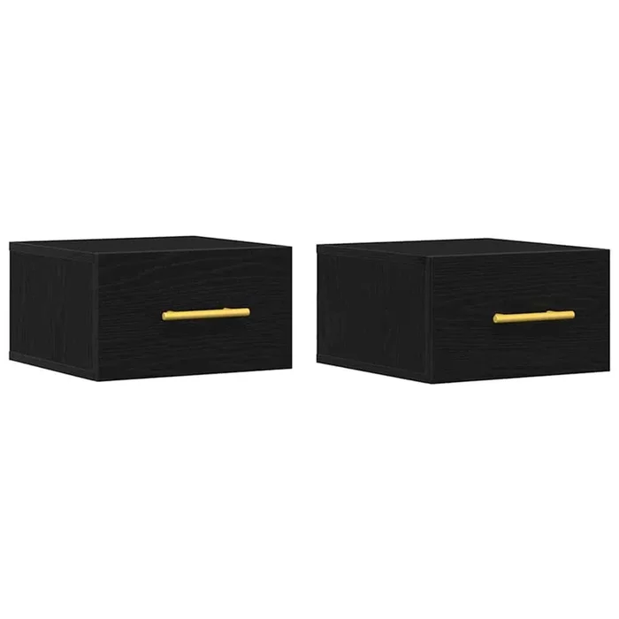 vidaXL Armario de Noche 2 pcs Roble negro 35 x 35 x 20 cm