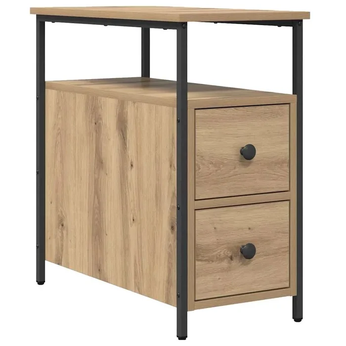 vidaXL Armario de Noche con cajón Roble artisan 30 x 60 x 60 cm