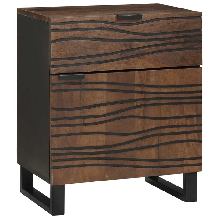 vidaXL Armario de Noche Nogal 50 x 33 x 60 cm madera maciza de mango