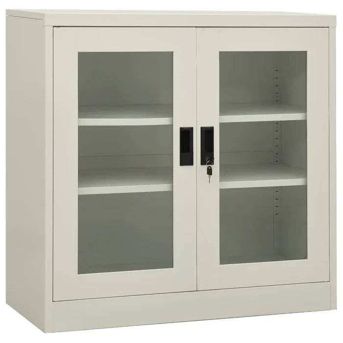 vidaXL Armario de oficina de acero gris claro 90x40x90cm