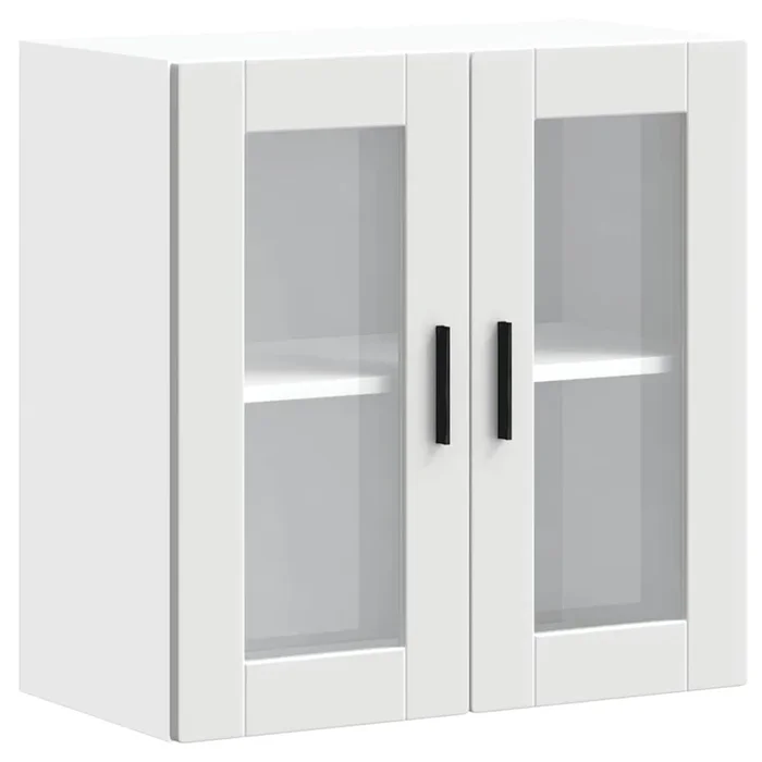 vidaXL Armario de pared para cocina con puerta de cristal Porto blanco