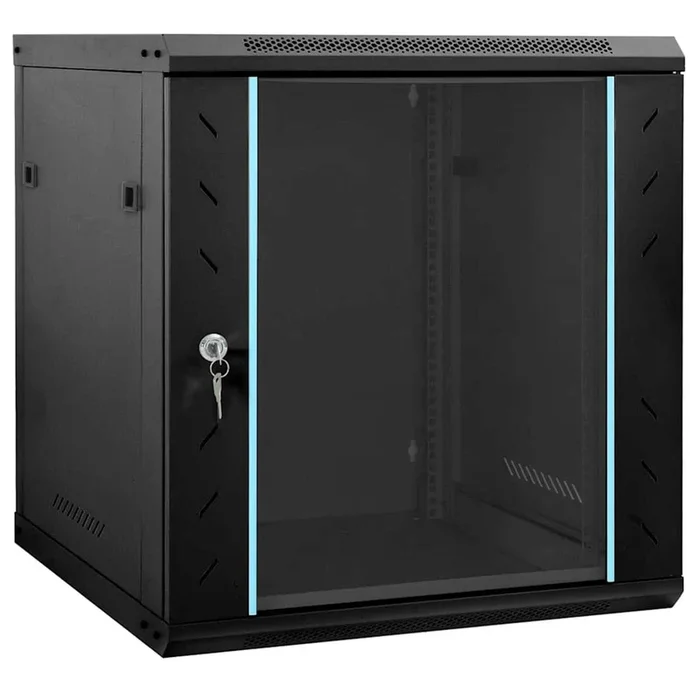 vidaXL Armario de red con almacenamiento Negro 60 x 45 x 65 cm Acero