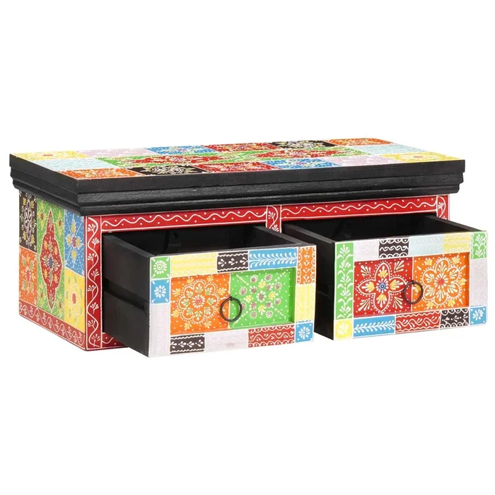 vidaXL Armario de TV Multicolor 60 x 30 x 24 cm Madera maciza de Mango