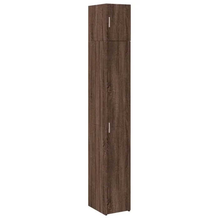 vidaXL Armario estrecho madera ingeniería marrón roble 30×42,5×225 cm