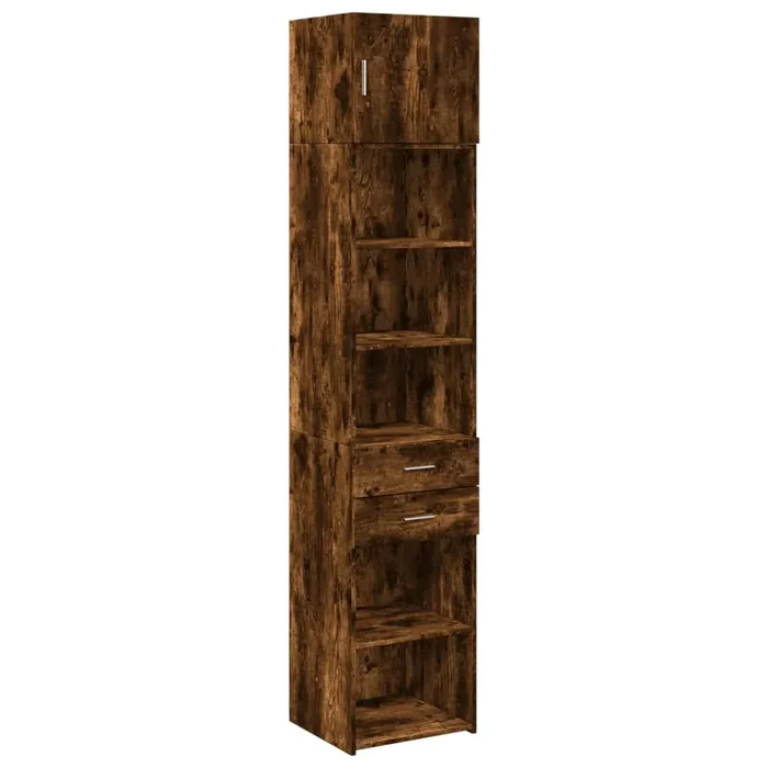 vidaXL Armario estrecho madera ingeniería roble ahumado 45×42,5×225 cm
