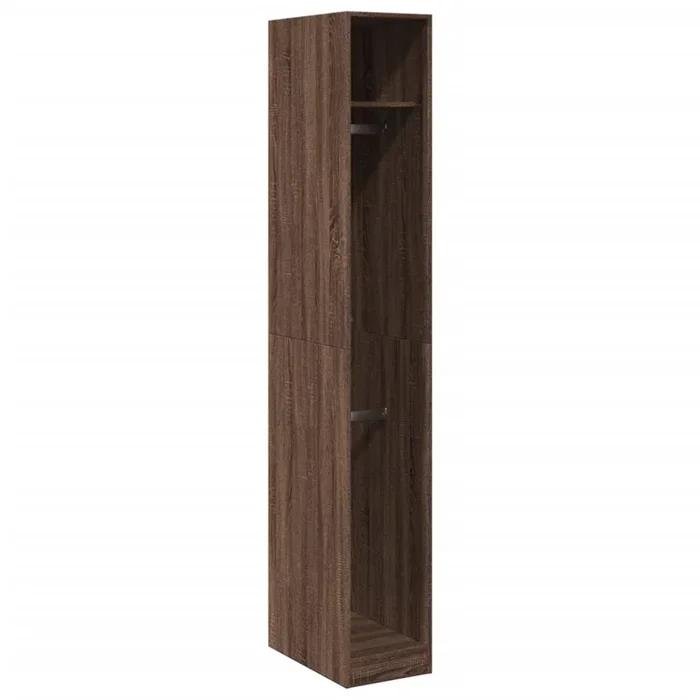 vidaXL Armario madera de ingeniería color roble marrón 30x50x200 cm (2)