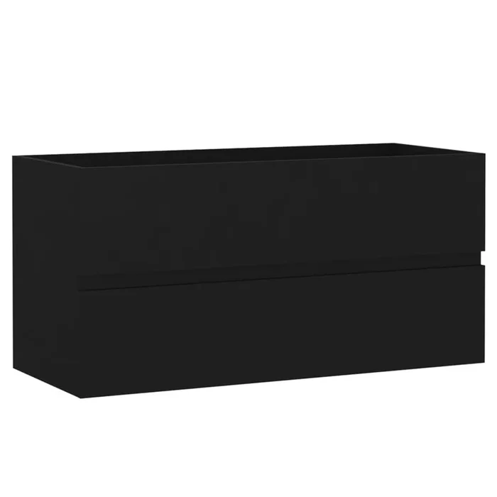 vidaXL Armario para lavabo madera contrachapada negro 90×38,5×45 cm
