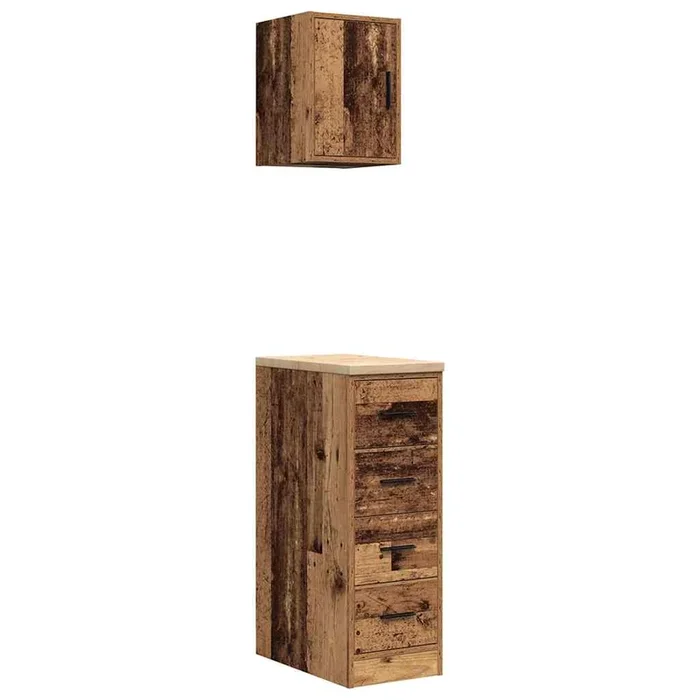 vidaXL Armarios 2 uds para garaje madera ingeniería antigua madera