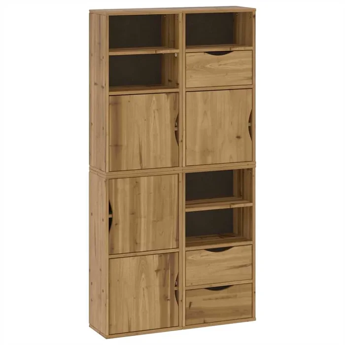 vidaXL Armarios auxiliares 4 uds «ODDA» 40x24x79 cm Madera maciza pino (3)