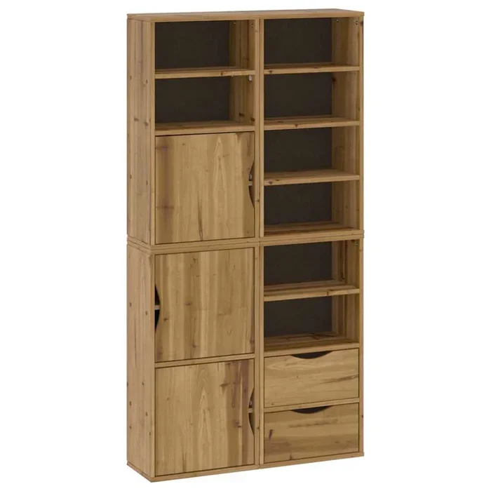 vidaXL Armarios auxiliares 4 uds «ODDA» 40x24x79 cm Madera maciza pino