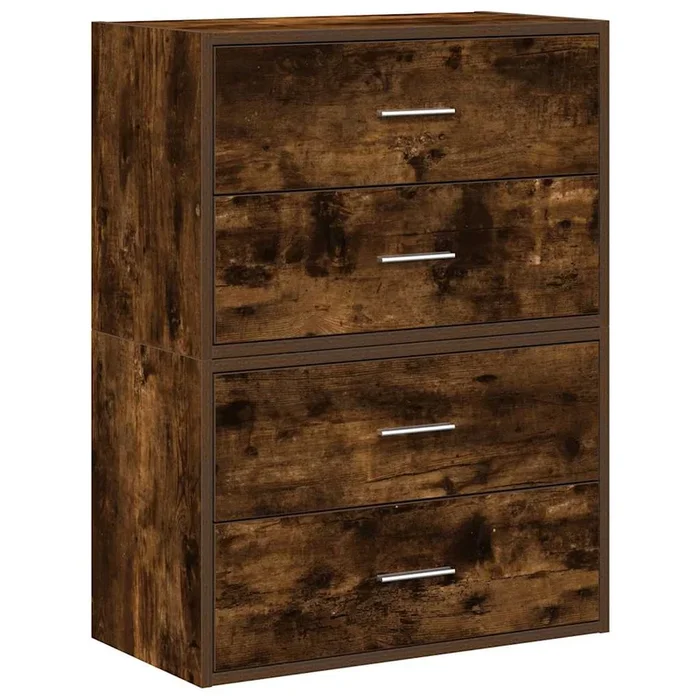 vidaXL Armarios con 2 cajones 2 uds roble ahumado 60x31x40 cm