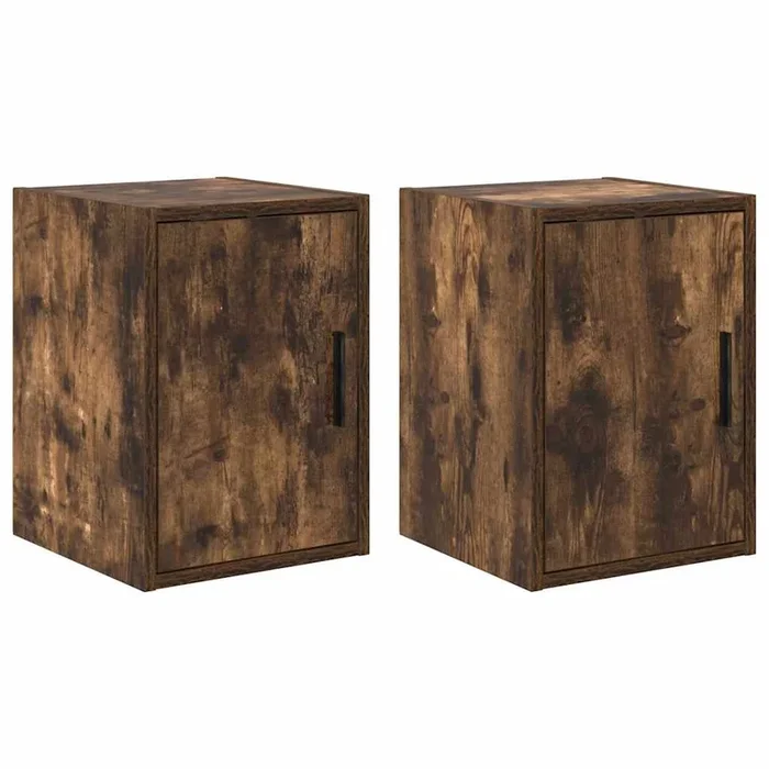 vidaXL Armarios de pared 2 uds para garaje madera roble ahumado