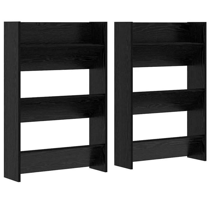 vidaXL Armarios de zapato de pared Roble negro Madera contrachapada (3)