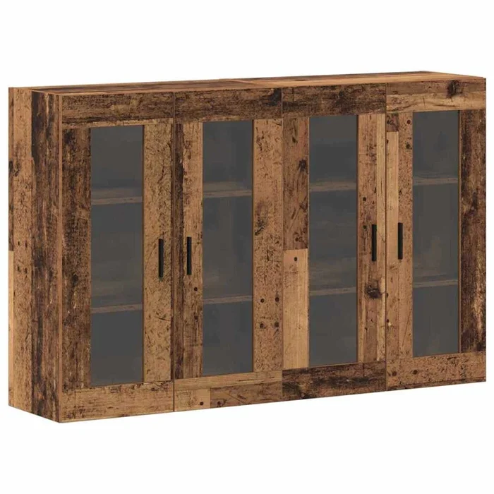 vidaXL Armarios Montados en la Pared 2 pcs Madera vieja (3)