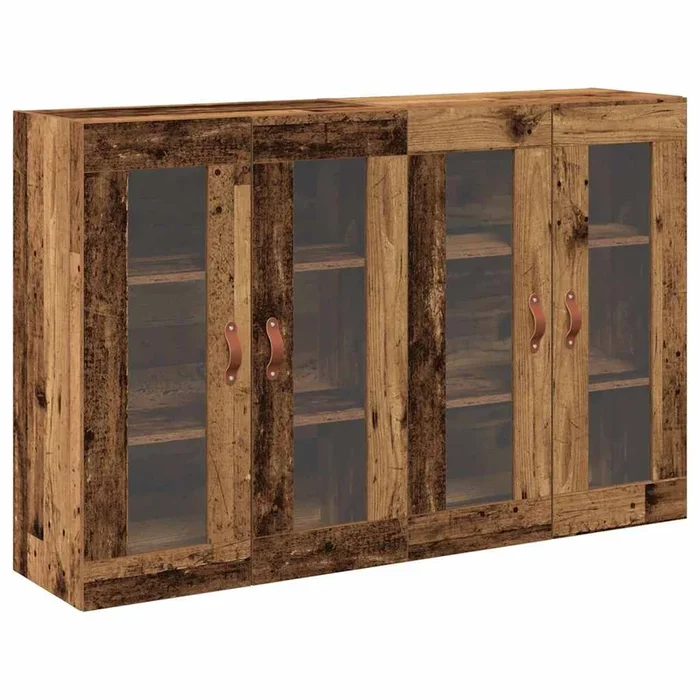 vidaXL Armarios Montados en la Pared 2 pcs Madera vieja (8)