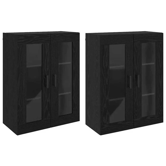 vidaXL Armarios Montados en la Pared 2 pcs Roble negro (5)