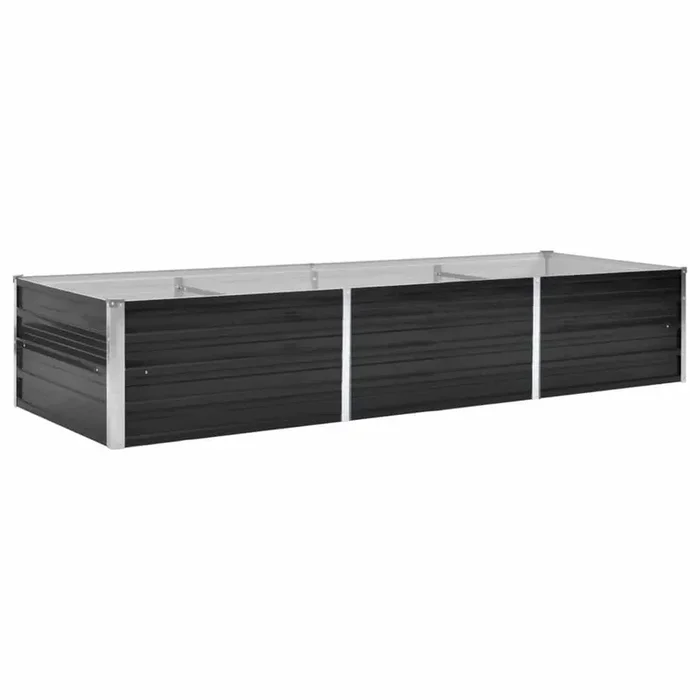 vidaXL Arriate de acero galvanizado gris antracita 240x80x45 cm