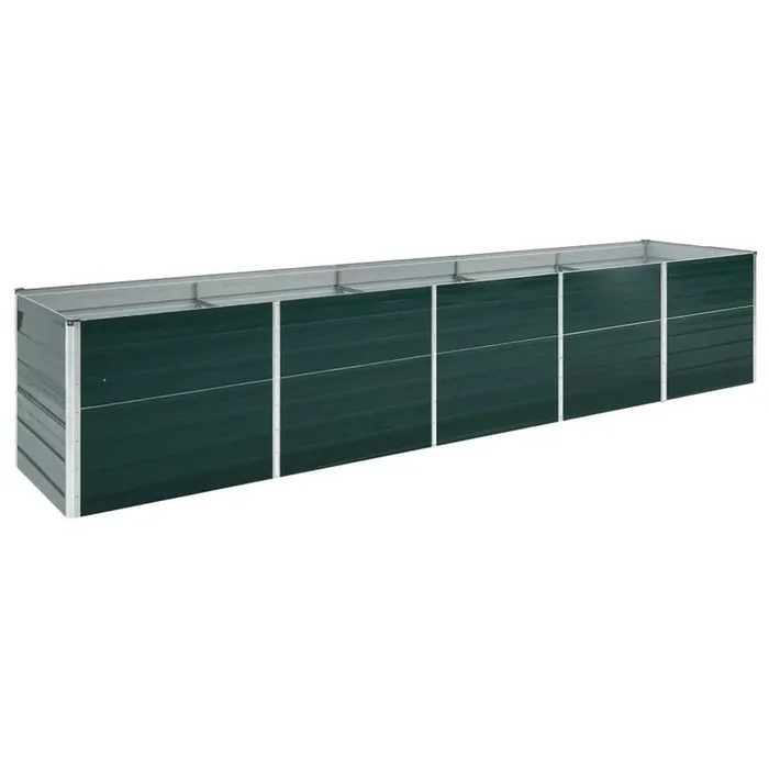 vidaXL Arriate de acero galvanizado verde 400x80x45 cm