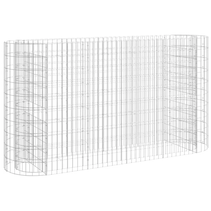 vidaXL Arriate de gaviones de hierro galvanizado 190x50x100 cm