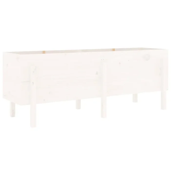 vidaXL Arriate elevado de jardín madera maciza pino blanco 160x50x57cm