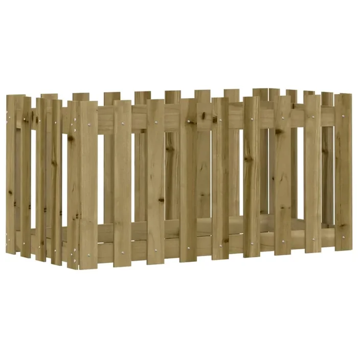 vidaXL Arriate elevado jardín valla madera impregnada pino 100x50x50cm