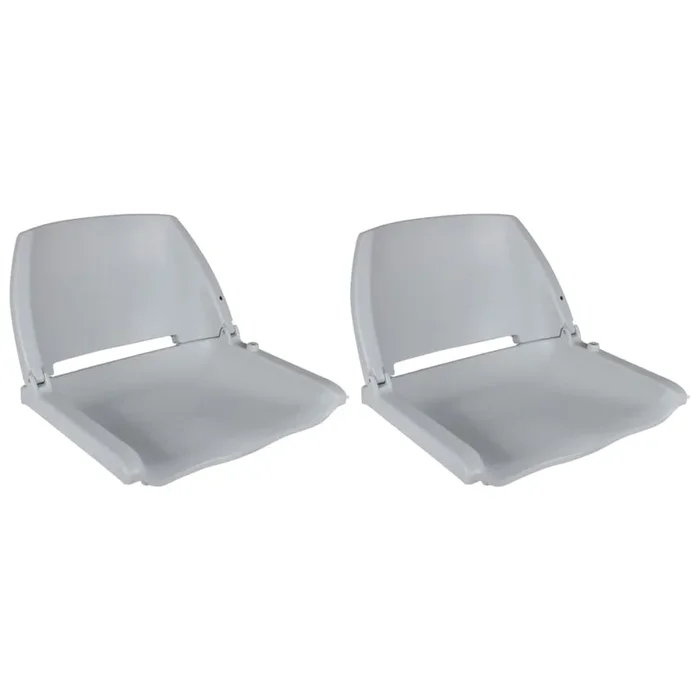 vidaXL Asiento barco respaldo plegable sin cojín 2uds gris 41x51x48 cm