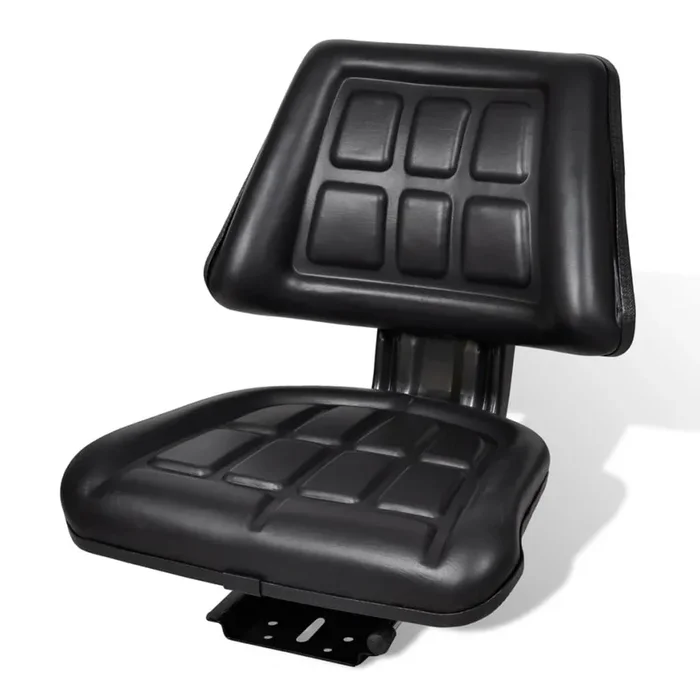 vidaXL Asiento de tractor con respaldo negro (2)