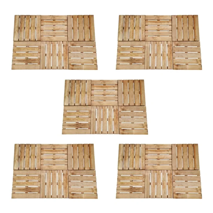 vidaXL Baldosas de porche 30 unidades madera marrón 50×50 cm