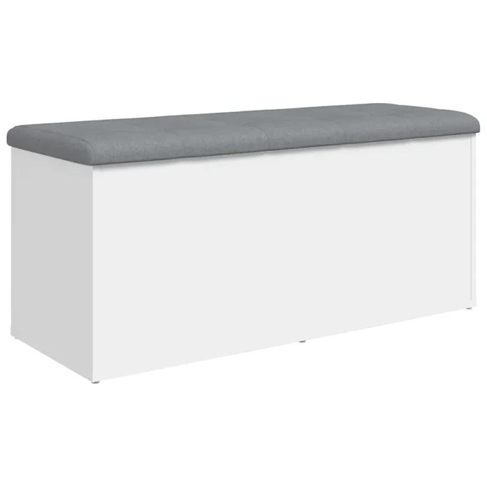 vidaXL Banco de almacenaje blanco 102x42x45 cm madera de ingeniería