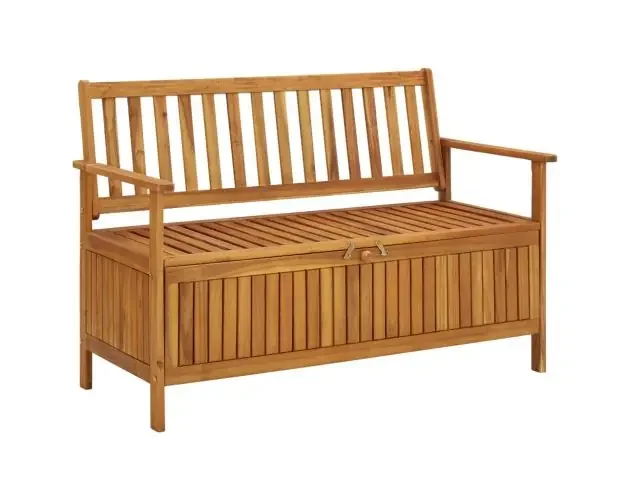 vidaXL banco de almacenaje de jardín madera de acacia maciza 120 cm | Brico Depôt Subito Disponibile